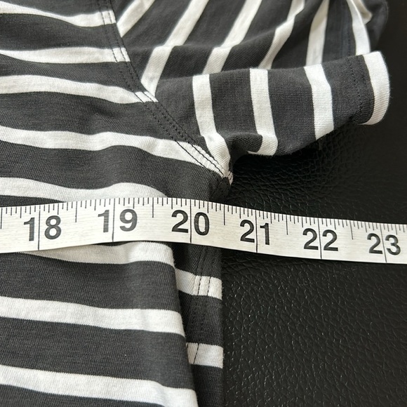 Lululemon All Yours Cotton T Shirt Yachtie Stripe Dark Gray White - Picture 5 of 7